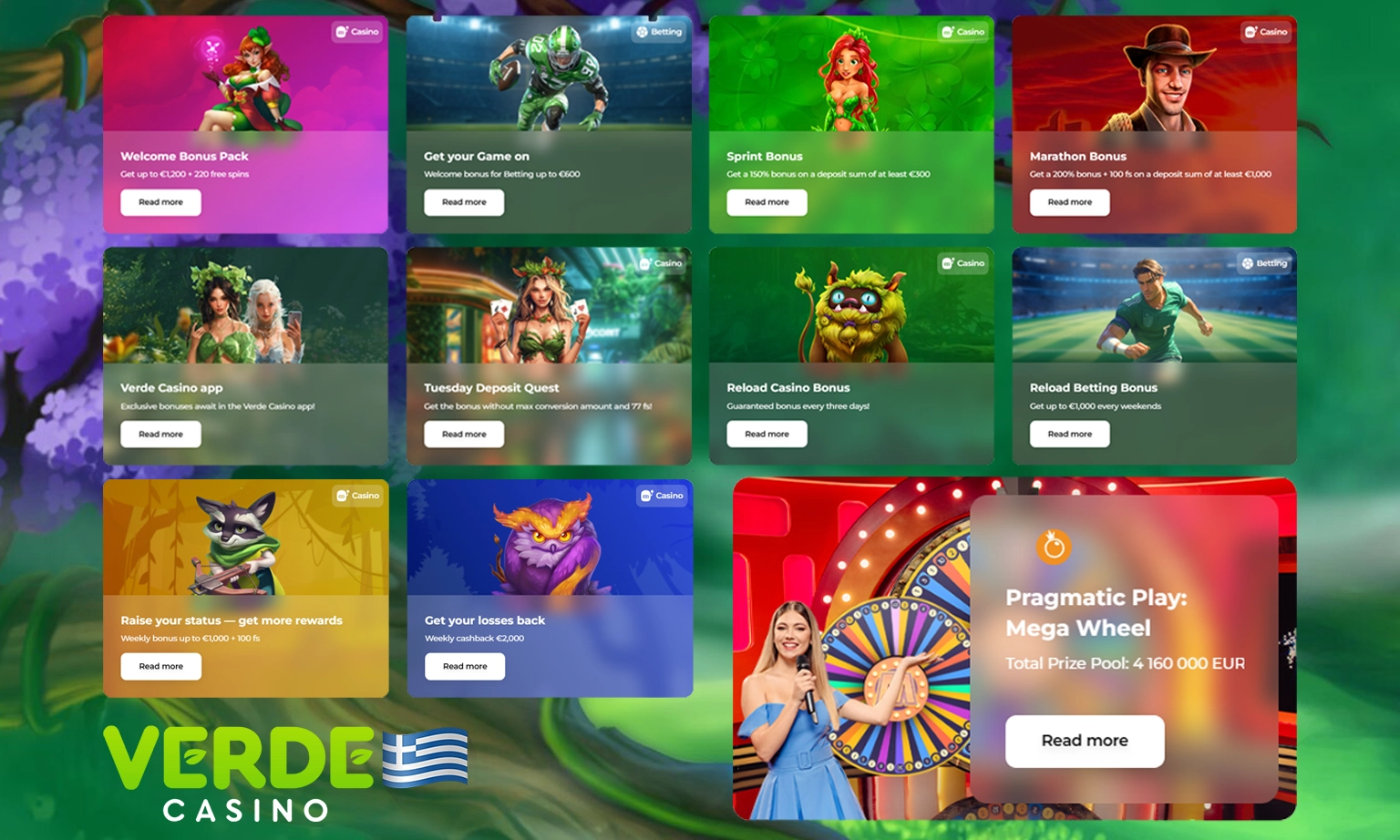 Μπόνους και προσφορές του Verde Casino